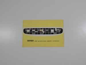 Ferrari 250 California Spyder Sales Brochure