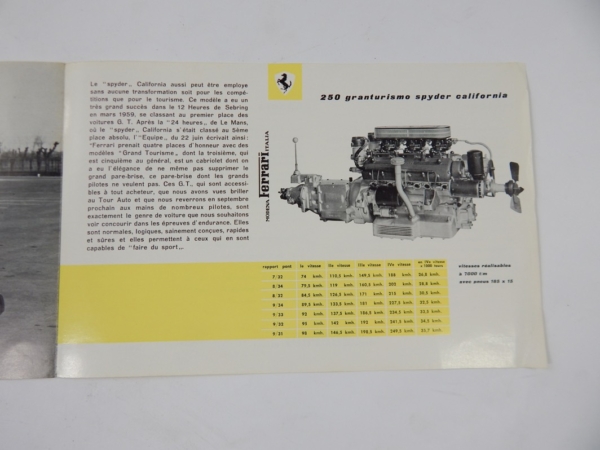 Ferrari 250 California Spyder Sales Brochure French
