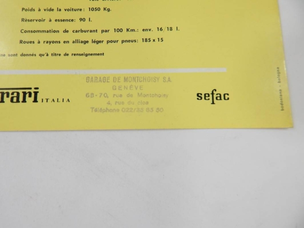 Ferrari 250 California Spyder Sales Brochure French