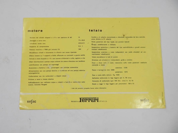 Ferrari 250 California Spyder Sales Brochure Italian