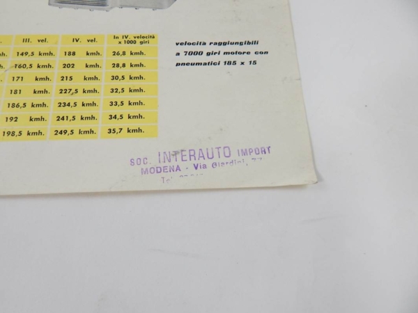 Ferrari 250 California Spyder Sales Brochure Italian