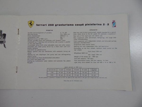 Ferrari 250 GTE Sales Brochure