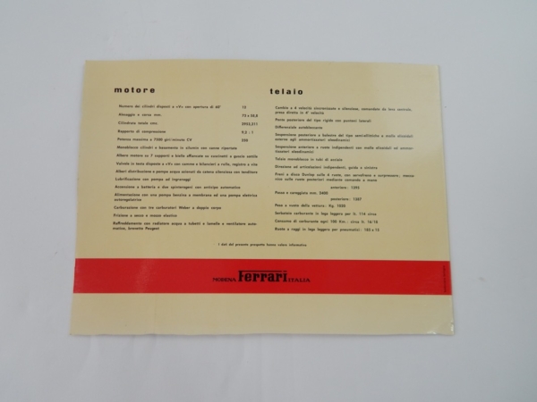 Ferrari 250 Lusso Sales Brochure