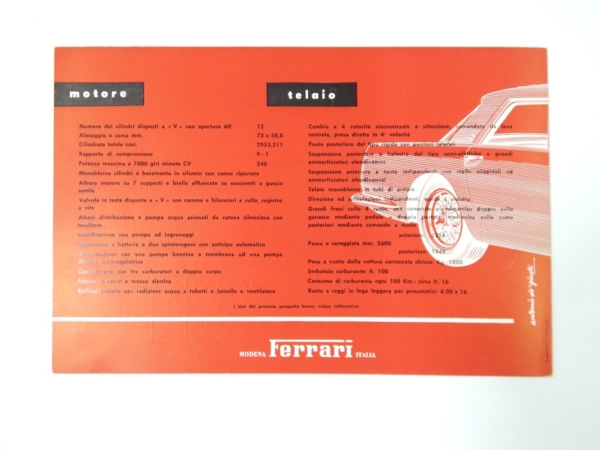 Ferrari 250 PF Coupé Sales Brochure