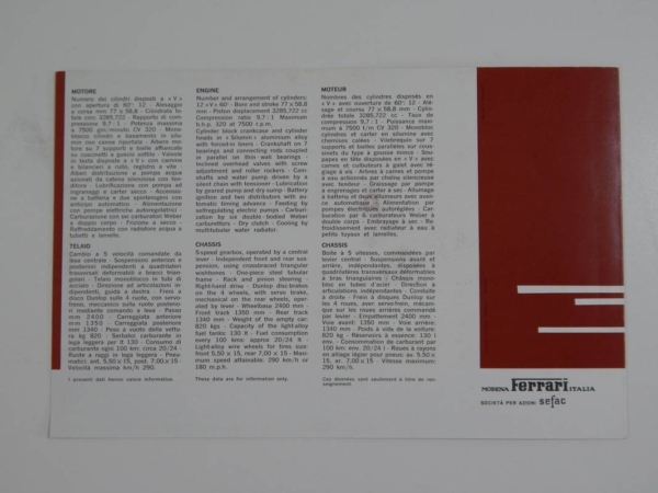 Ferrari 250LM Le Mans Sales Brochure