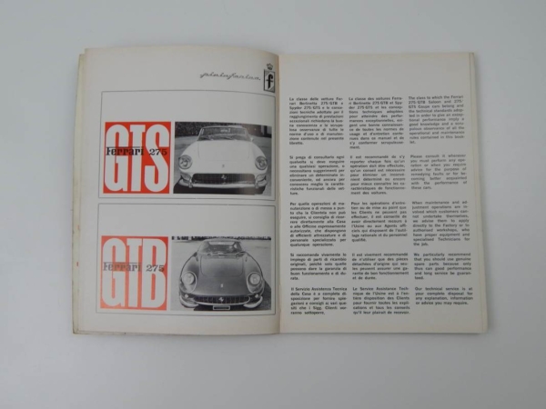 Ferrari 275 GTB GTS Owner’s Manual