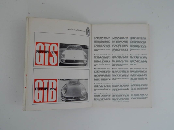Ferrari 275 GTB GTS Owner’s & Parts Manual Handbook