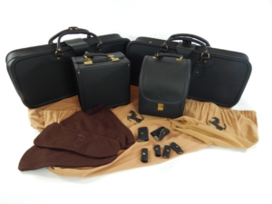 Ferrari 308 328 Schedoni Leather Luggage Set Black