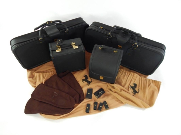 Ferrari 308 328 Schedoni Leather Luggage Set Black