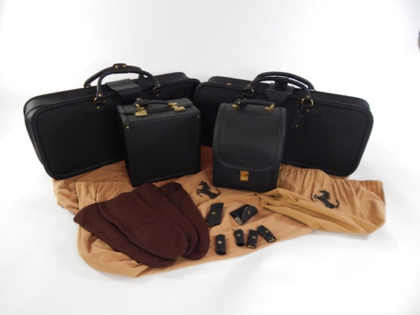 Ferrari 308 328 Schedoni Leather Luggage Set Black