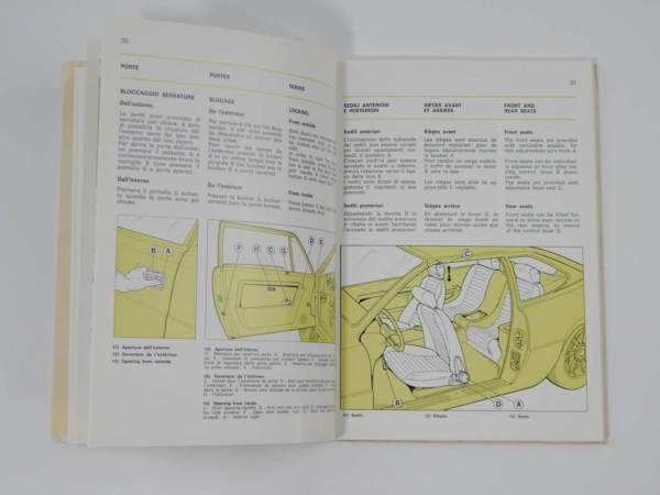 Ferrari 308 GT4 Dino Owner's Manual Handbook