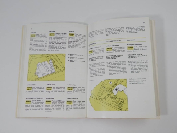 Ferrari 308 GT4 Dino Owner's Manual Handbook