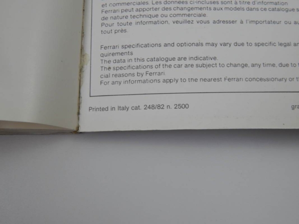 Ferrari 308 QV Owner’s Manual Euro Spec