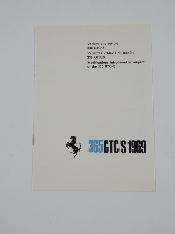 Ferrari 330 365 GTC Owner's Manual with Supplement