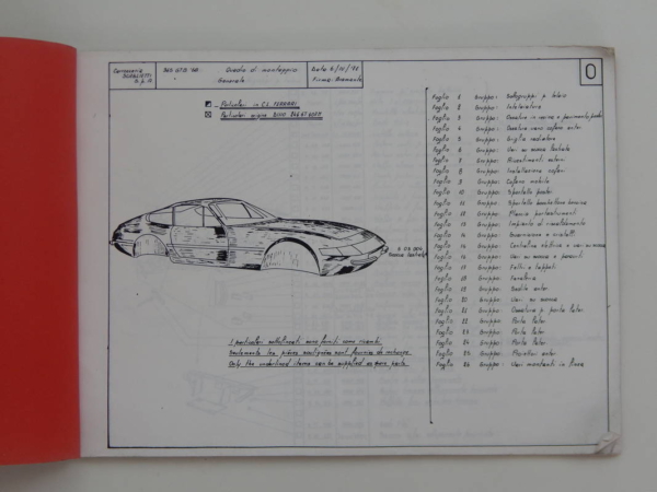 Ferrari 365 GTB/4 Daytona Scaglietti Body Parts Manual