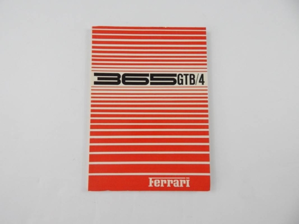 Ferrari 365 GTB4 Daytona Owner's Manual Handbook