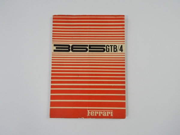 Ferrari 365 GTB4 Daytona Owner’s Manual Handbook