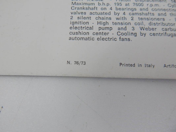 Ferrari 246 GT Brochure 1969