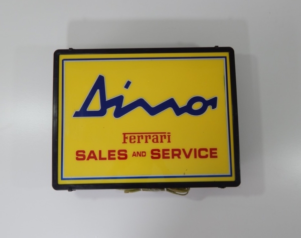 Ferrari 206 246 Dino Illuminated Sales & Service Sign 1970s