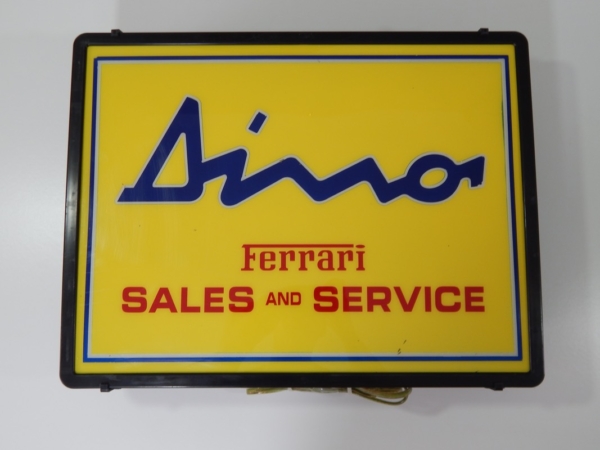 Ferrari 206 246 Dino Illuminated Sales & Service Sign 1970s