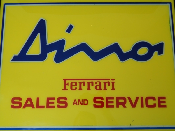 Ferrari 206 246 Dino Illuminated Sales & Service Sign 1970s