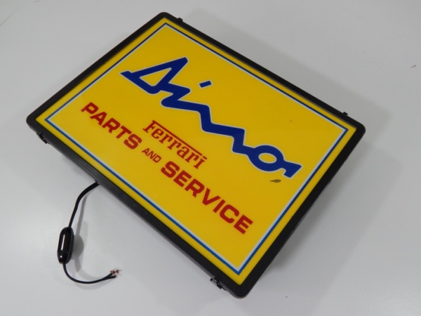 Ferrari 206 246 Dino Illuminated Parts & Service Sign 1970s