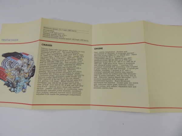 Ferrari Testarossa Sales Brochure