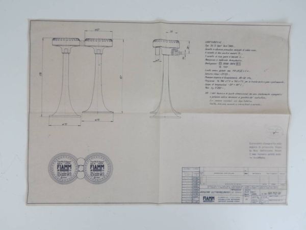 Ferrari FIAMM Serie 3000 Horn Set Blueprint