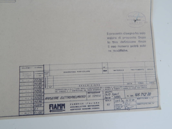 Ferrari FIAMM Serie 3000 Horn Set Blueprint