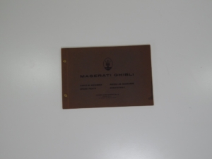 Maserati Ghibli Spare Parts Manual