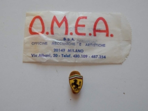 Ferrari 1960s OMEA Milano Lapel Pin & Packet