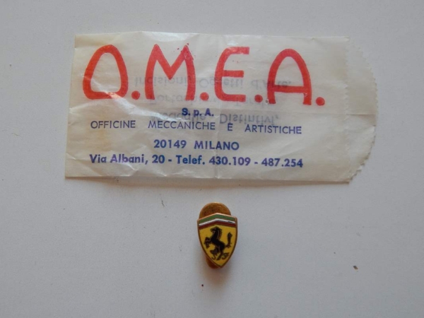 Ferrari 1960s OMEA Milano Lapel Pin & Packet