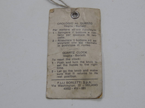 Original Veglia Borletti Ferrari Clock Tag 246 Dino