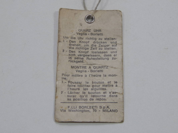 Original Veglia Borletti Ferrari Clock Tag 246 Dino