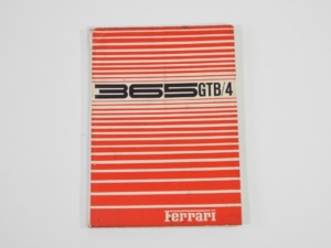 1973 Ferrari 365 GTB/4 Daytona Owner’s Manual Handbook