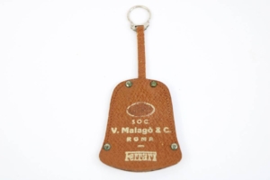 1960-64 Ferrari 250 Pigskin Keyring Key Fob Malago Dealer Rome