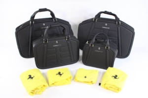 2007-2012 Ferrari 599 GTB Black Leather 4-Piece Schedoni Luggage Set