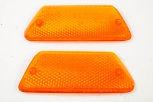 1969-74 Ferrari 246 Dino OEM Carello Left and Right Amber Orange Front Indicator Turn Signal Light Lense Pair