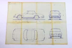 1964-66 Ferrari 275 GTS Factory Blueprint Technical Drawing Brochure Manual