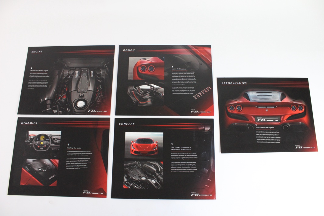 2019 Ferrari F8 Tributo Press Pack Lithographic Drawing Sales