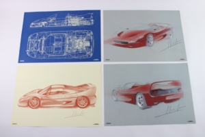 1995-97 Ferrari F50 Lithograph Print Set Handbook Pouch