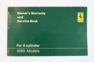 1980 Ferrari 308 GTS Warranty Service Book Manual US Spec #33949