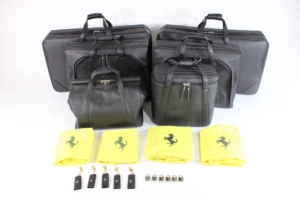 1996-2006 Ferrari 550 Maranello Complete 6-Piece Schedoni Leather Black Luggage Set