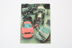 1960’s Lamborghini La Fiorita Postcard Signed Ferruccio Lamborghini Miura