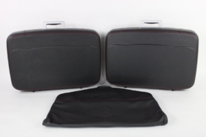 1999-2005 Ferrari 360 Complete 3-Piece Black Red Stitching Schedoni Luggage Set