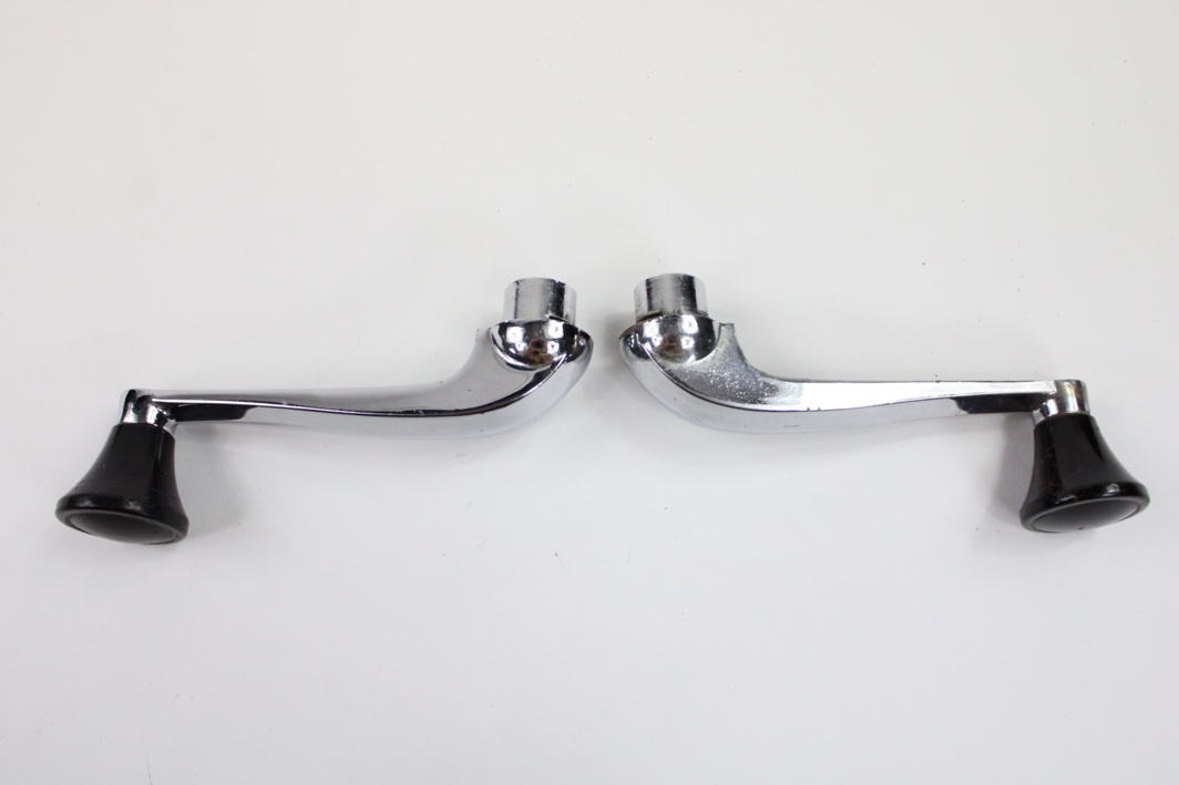 2x Billet Aluminum Window Crank Handles – Chrome – Universal Hot Rod / Classic Car