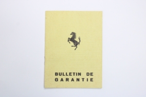 1970 Ferrari 365 GTB/4 Daytona Bulletin de Garantie Warranty Card Manual #13375