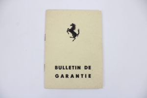 1965 Ferrari 275 GTS Bulletin de Garantie Warranty Card Manual #07559