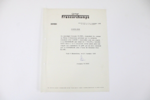 1966 Ferrari Garage Francorchamps Jacques Swaters Internal Document Letter