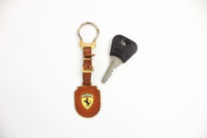1960-64 Ferrari 250 Pigskin Key Fob Keyring with CEAM Key GTE SWB Lusso GTO